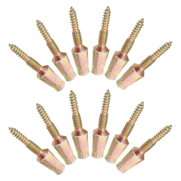 YANTONG 12pcs Self-Tapping Hinge Screws for Furniture and Gate Hinges, Carbon Steel Metal Door Security Screws with Golden Finish, Preventing Unauthorized Tampering and Keeping Doors