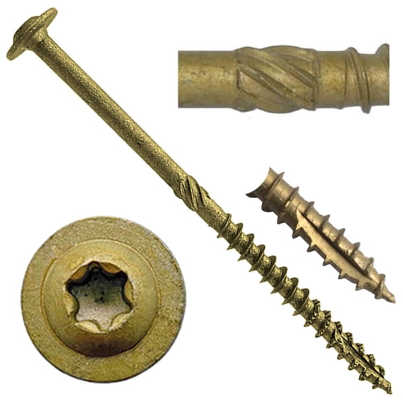 YANTONG #14 x 4" Construction Lag Screw Exterior Coated Torx/Star Drive Heavy Duty Structural Lag Screw Far Superior to Common Lag Screws - Modified Truss Washer Head - 100 SCREW COUNT