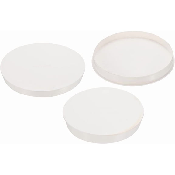 YANTONG 151mm/6" ID PVC Pipe End Cap Fitting, 3 Pack Furniture Grade Plug Coupling Socket Adapter for DIY, Garden, White