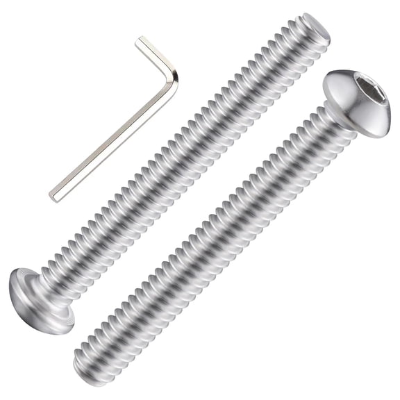 YANTONG (20Pcs) 5/16-18 * 2-1/2 Button Head Socket Cap Bolts Screws, 304 Stainless Steel, Allen Hex Drive, Bright Finish, Fully Machine Thread