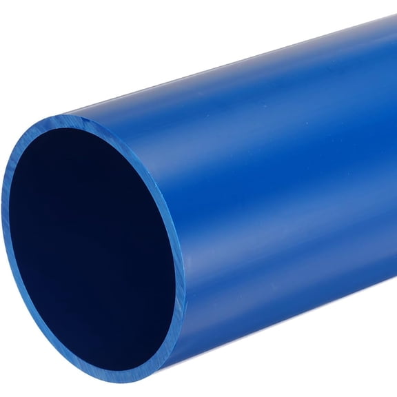 YANTONG 3.5 Inch Blue PVC Rigid Tube Round Pipe 81.4mm ID 90mm OD 12" High Impact for Water Pipe, Aquarium, Fish Tank, Greenhouse Garden, Blue