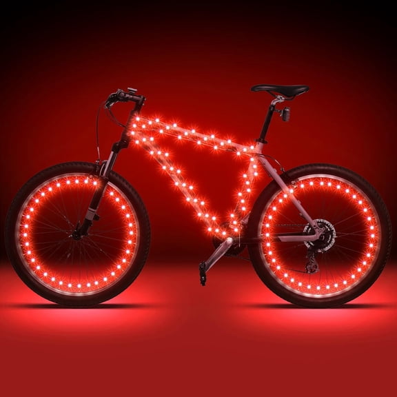 YANTONG 3 Pcs LED Bike Lights for Night Riding Bicycle Frame and Wheel Lights Battery Powered Bike Accessories Gifts for Adults Riding at Night