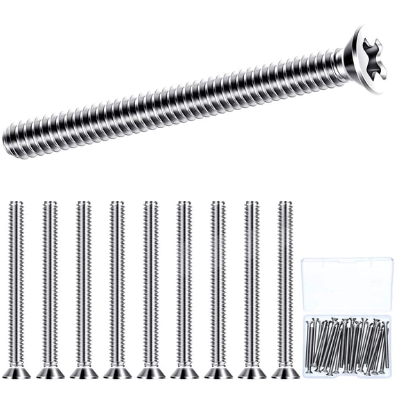YANTONG 30 Pieces Extra Long Outlet Screws Machine Long Electrical Outlet Screws Device Mounting Electrical Extender for Fix Wonky (6-32 x 1-1/2 Inches)