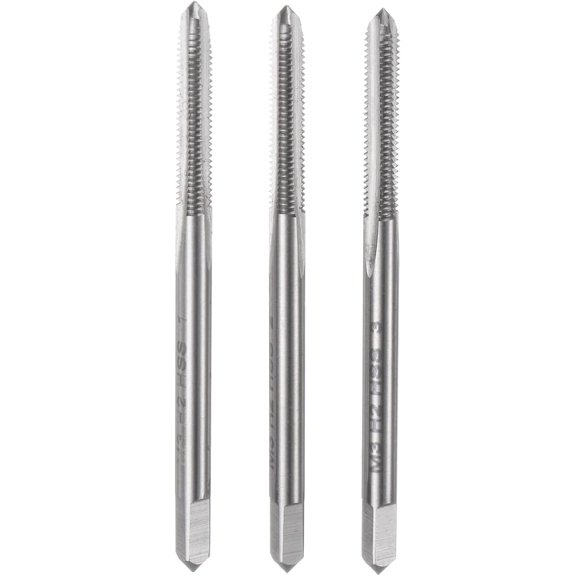 YANTONG 3pcs Metric Hand Tap Set, M3 x 0.5 Taper/Plug/Bottom Thread Screw Taps, High Speed Steel Hand Threading Tapping Tool Kit
