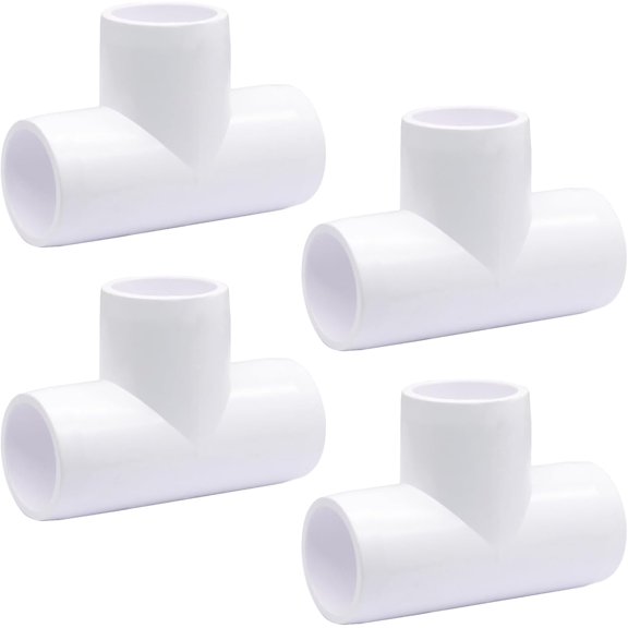 YANTONG 4 Pcs 1/2 Inch 3 Way PVC Fitting Elbow Furniture Grade Elbow Connector, Tee Shape Pipe Connector for DIY PVC Shelf, Structure Storage Frame