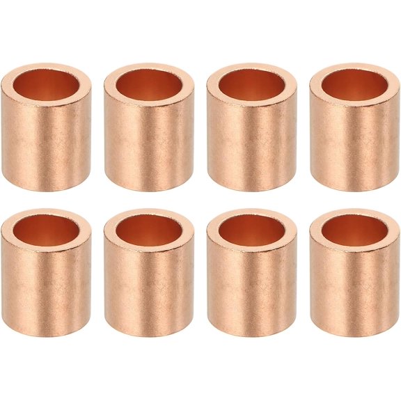 YANTONG 5/16"(8mm) Wire Rope Stop Sleeve, Copper Crimping Loops Sleeve Round Crimp Ferrules for Wire Rope and Cable Ferrule, Gold 8Pcs