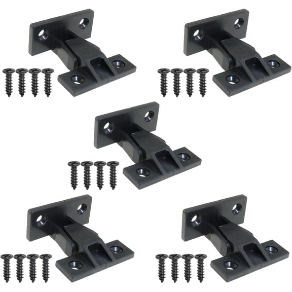 YANTONG 5 Sets Black Plastic Quick Release Furniture Panel Connection Bracket with Mounting Screw Snap Connector Right Angle Quick Fit Push Clamp Fixing Suitable for Fixing Decorative Panelling Cover
