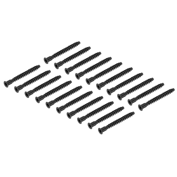 YANTONG 50Pcs M5x50mm Hex Socket Countersunk Head Self Tapping Connecting Screws Carbon Steel Furniture Confirmat Screw, Black