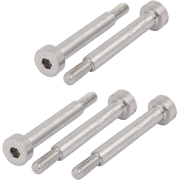 YANTONG 5pcs 304 Stainless Steel Hex Socket Shoulder Bolt 5mm Shoulder Dia 30mm Shoulder Length M4 Thread
