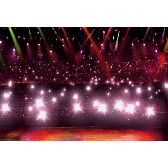 YANTONG 5x3ft Stage Spotlight Backdrop Concert Audience Fans Music Show Prom Night Party Themed Photography Background Kids Adult Sing Dance Performance Club Party Video Photo Studio Props Polyester