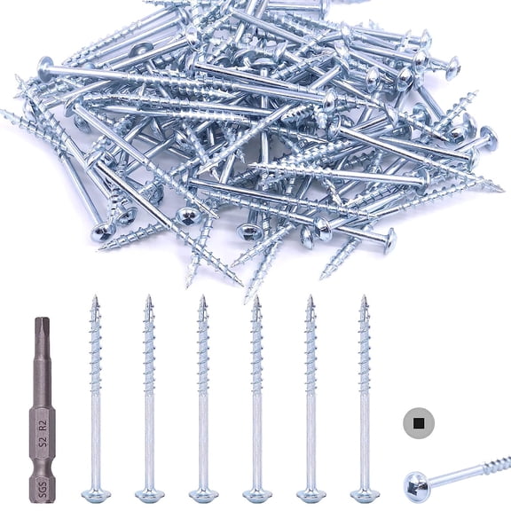YANTONG #8 Alloy Steel Zinc Pocket Hole Screws Weather Resistant Square Drive Screws with Square Drive (2 1/2 Inch Coarse Thread-160PCS)