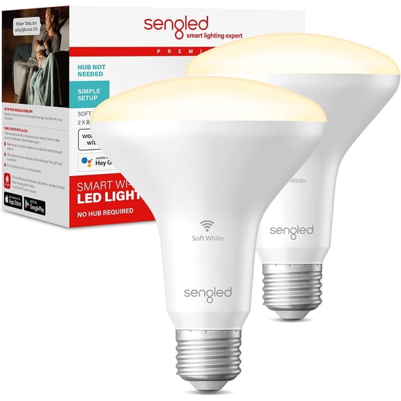 YANTONG Alexa Light Bulbs, Updated FFS Smart Flood Light, Smart Bulb That Works with Alexa & Google Assistant, 7.5W 65W Equivalent,2700K BR30 Smart Light, No Hub Required, 2.4Ghz WiFi Only, 2 Pack