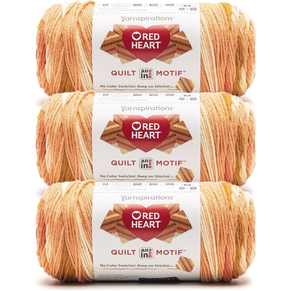 YANTONG All in One Quilt Motif Cultured Yarn - 3 Pack of 250g/8.8oz - 100% Acrylic - #4 Worsted (Medium) - 440 Yards - Knitting/Crochet