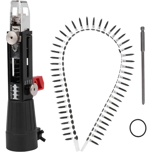 YANTONG Auto Feed Drywall Screw Gun Adapter Kit for Drywall, Wood Partitions Ceiling Installation with Collated Screw System Drywall Screw Gun and Auto Feed Drywall Screw Gun Adapter for Gypsum Board