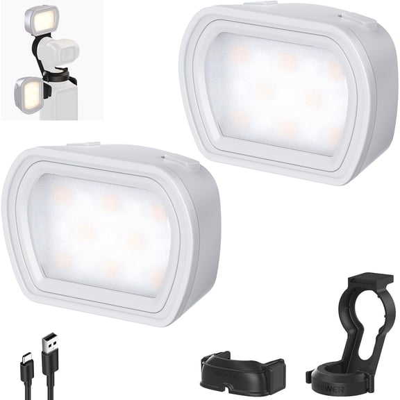 YANTONG Basics 2 Pack Magnetic Auxiliary Light Compatible with DJI OSMO Pocket 3 Gimbal Camera Creator Combo, USB C Rechargeable Mini LED Fill Light Attachment for Selfie Vlog Video Recording, M21