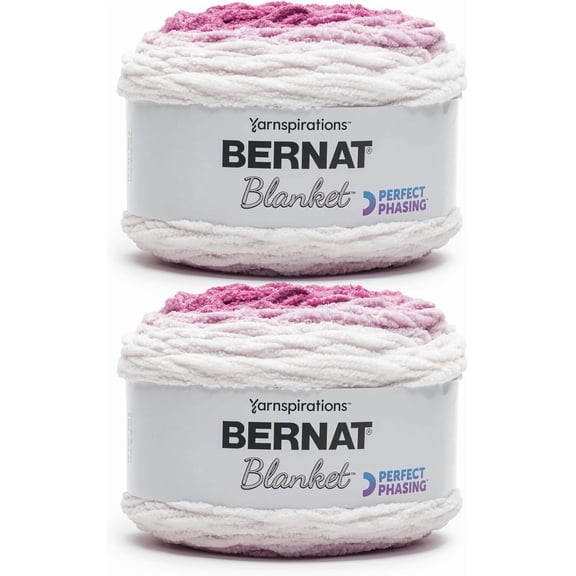 YANTONG Blanket Perfect Phasing Fuchsia Cake Yarn - 2 Pack of 10.56oz/299.37g - 100% Polyester - #6 Super Bulky - 220 Yards for Knitting, Crocheting, Crafts & Amigurumi