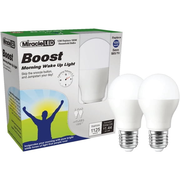 YANTONG Boost Morning Wake Up Light, Replaces 100 Watt Bulbs, Natural Energy Light, 2-Pack