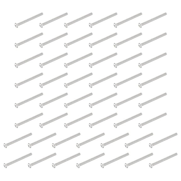 YANTONG Button Head Socket Cap Screws, 50 PCS #4-40 UNC x 1-1/4 Inch 304 Stainless Steel Hex Drive Fully Thread Machine Bolts Screw for Furniture Water Pump Light Fixture, Silver