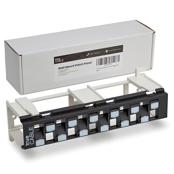 YANTONG Cat6A Unshielded 12-Port Blank Toolless Modular Keystone Patch Panel, 3-D Staggered Design, Wall Mount with 89D Bracket & Mounting Hardware, High Density, Cat5e & Cat6 Compatible, Black