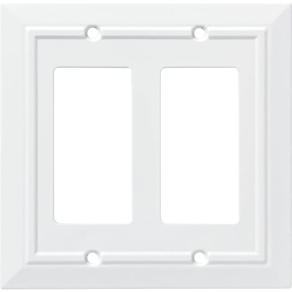 YANTONG Classic Architecture (1-Pack) Decorative Light Switch Cover Pure White 1-Gang Decorator/Rocker Wall Plate Electrical Outlet Guard W35243-PW-C