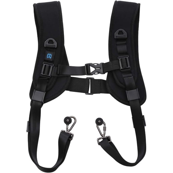 YANTONG Dual Camera Shoulder Harness Quick Release Double Camera Tether Strap Soft Pad Decompression Strap Belt With 1/4 inch Screw for DSLR SLR Cameras