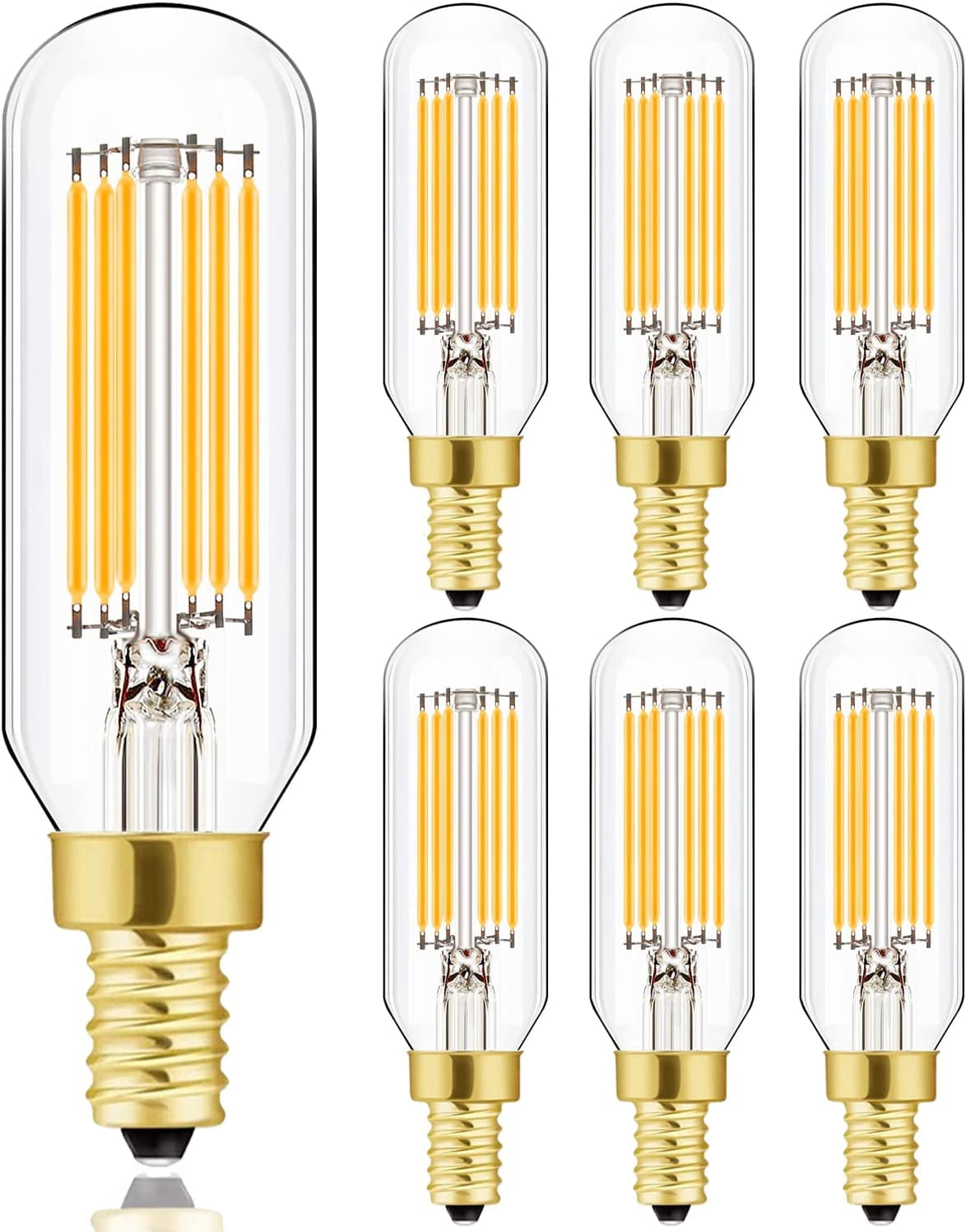 YANTONG E12 LED Bulb Dimmable 6W Equal 60 watt Light Bulb Soft White 3000K T6 T25 E12 Candelabra Bulb 60 watt for Chandeliers,Ceiling Fan,Pendant,Wall sconces AC120V 600LM e12 Light Bulb 6Pack