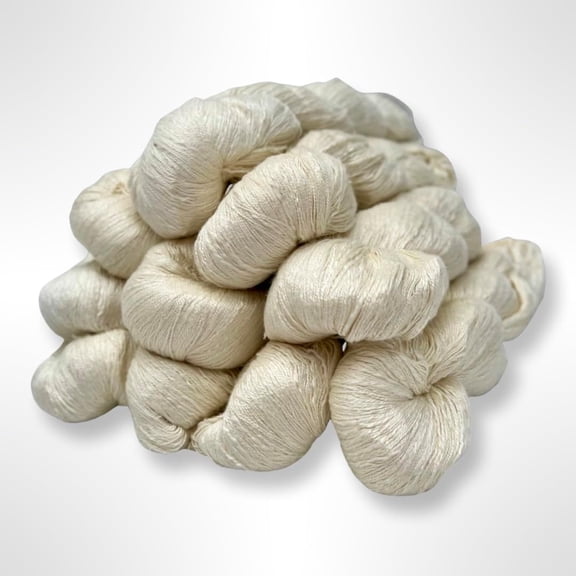 YANTONG Eri Silk 20/2 NM Lace Weight Yarn (1 Skein) | 100% Natural White Undyed, 1000 Yards Per Skein | Perfect for Dyeing, Knitting, Crocheting, Weaving and Embroidery