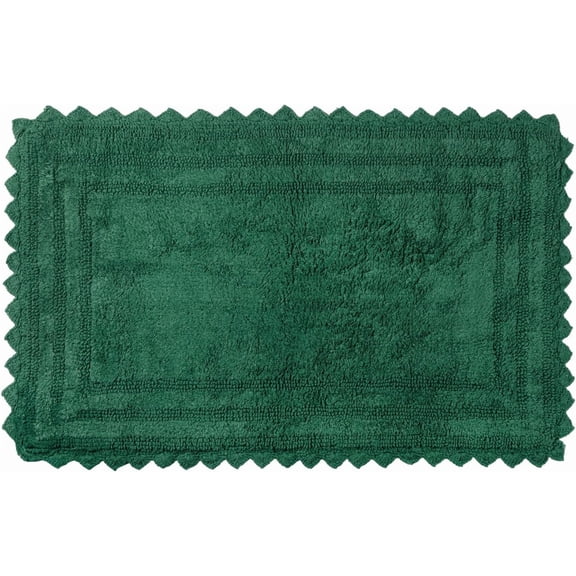 YANTONG Foliage Green Cotton Crochet Bath Mat | 34x21 Inch Reversible Rectangle Bathroom Rug | Soft, Absorbent, and Handmade Woven Mat for Bathroom or Spa