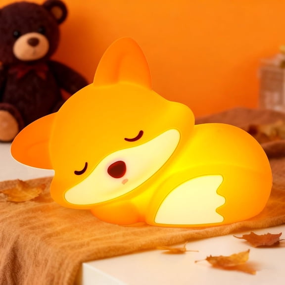 YANTONG Fox Night Light, Cute Fox Lamp, Silicone Dimmable Nursery Nightlight, Rechargeable LED Bedside Lamp with 20 Minutes Timer & Tap Control for Bedrooms, Living Room