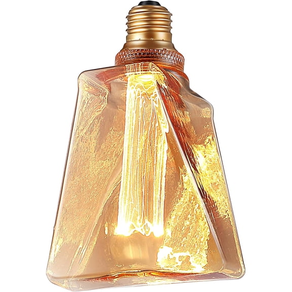 YANTONG Ice Style Shaped Decorative LED Bulb, E26 Medium Base, Dimmable 3.5W 2200K Soft Warm Amber, Virtual Filament Acrylic Inner Pillar (1 Pack)