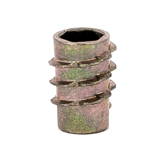 YANTONG Knife Threaded Insert for Soft Wood, Zinc Hex-Flush Thread Inserts 8-32 Internal Threads, 10mm Length Pack of 100