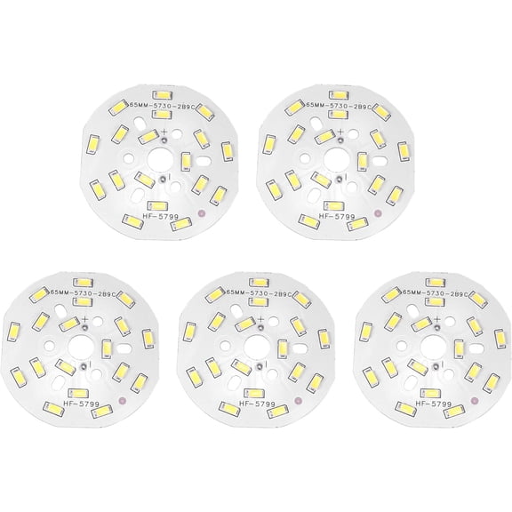YANTONG LED Chip Bulb 300mA 9W 18 LEDs 5730 Surface Mounted Devices Module Aluminum Board Pure White Super Bright 65mm Dia 5pcs for Floodlight