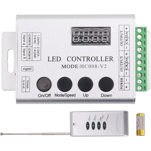 YANTONG LED Light Controller, Light Strip Controller, DC5V to 24V LED RGB Controller SPI Light Strip Controller for 6803 1903, Rope Lights