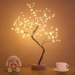 YANTONG LED Tabletop Bonsai Tree Light, Aesthetic Tree Lamps for Living Room, Cute Night Light, Battery/USB Operated, DIY Artificial Tree Lamp for Bedroom, Desktop,Christmas, Room Decor
