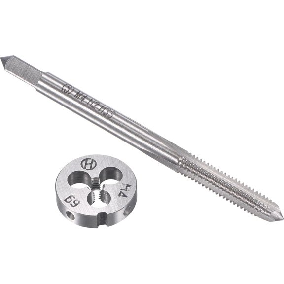 YANTONG M4 x 0.7mm Metric Tap and Die Set, Machine Thread Screw Tap with Round Threading Die, Tap & Die Kit for Nut Screw Bolt Thread Repair