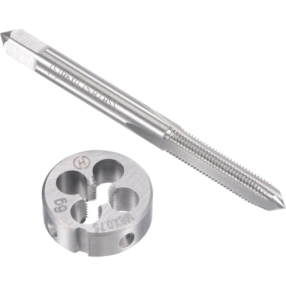 YANTONG M6 x 0.75mm Metric Tap and Die Set, Machine Thread Screw Tap with Round Threading Die, Tap & Die Kit for Nut Screw Bolt Thread Repair