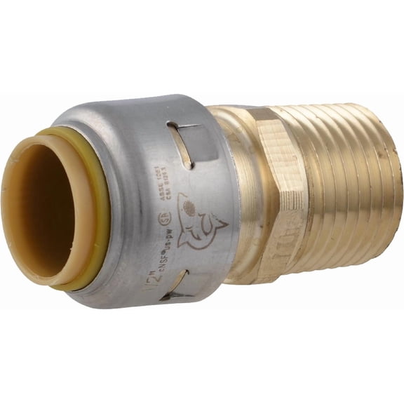 YANTONG Max 1/2 Inch MNPT Adapter, Push to Connect Brass Plumbing Fitting, PEX Pipe, Copper, CPVC, PE-RT, HDPE, UR120A