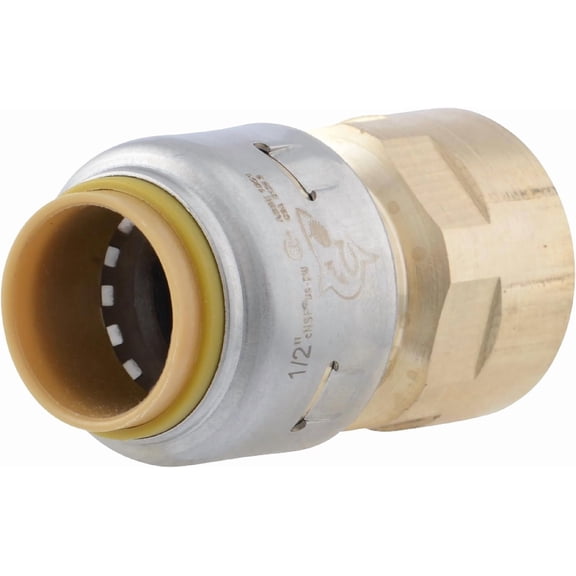 YANTONG Max 1/2 x 1/2 Inch FNPT Adapter, Push To Connect Brass Plumbing Fitting, PEX Pipe, Copper, CPVC, PE-RT, HDPE, UR072A