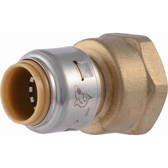 YANTONG Max 1/2 x 3/4 Inch FNPT Reducing Adapter, Push To Connect Brass Plumbing Fitting, PEX Pipe, Copper, CPVC, PE-RT, HDPE, UR068A