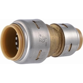 YANTONG Max 3/4 Inch x 1/2 Inch Reducing Coupling, Push to Connect Brass Plumbing Fitting, PEX Pipe, Copper, CPVC, PE-RT, HDPE, UR058A