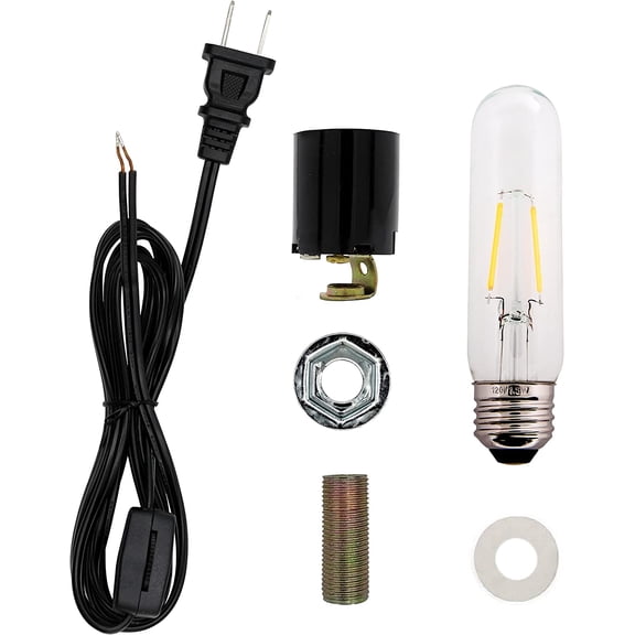 YANTONG Medium Ceramic Christmas Tree Wiring Kit with 1.5 watt LED Bulb, Standard (Edison) Base Socket, Great for Lighting Large Size Objects