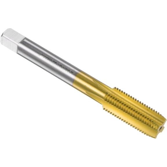 YANTONG Metric Machine Thread Milling Tap M12 x 1.25 H2 Titanium Coated (Ti-coated) High Speed Steel 4 Straight Flutes Screw Thread Tapping Threading Machinist Repair DIY Tool