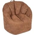 thumbnail image 1 of YANTONG Milano Bean Bag Chair for Kids, Teens, Adults, Chestnut Vegan Suede, Lightweight Seat for Reading Nook and Gaming, 2.5 Foot Refillable, 1 of 5