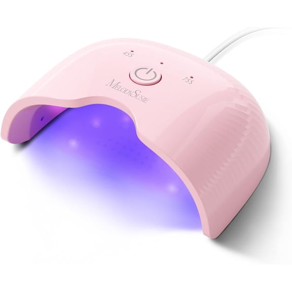 YANTONG Mini LED UV Nail Lamp with Lightweight Design, P-ART06F Nail Dryer with Simple Button Control Cures All Soft Gels at Home, Especially Half-Cured Gel, Base Coat & Top Coat Pink