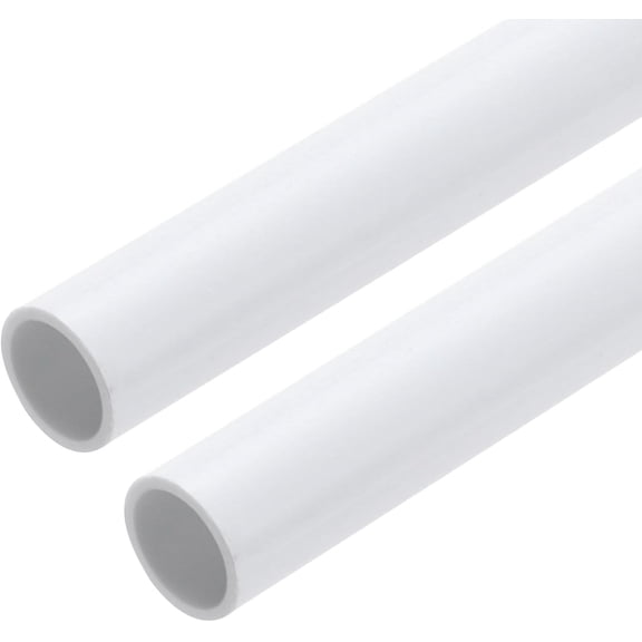 YANTONG PVC Rigid Tube Round Pipe Tubing Hardware Tubing 9mm ID 11mm OD 9" Length White High Impact for Water Pipe, Crafts, Cable Sleeve 2pcs
