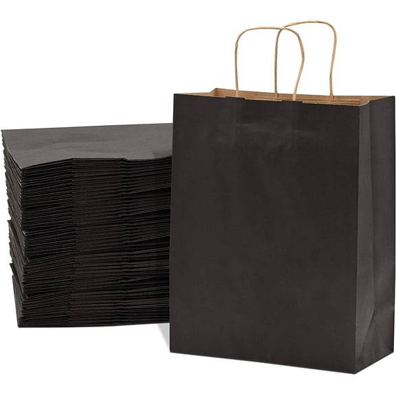 YANTONG Paper Gift Bags, Kraft Gift Bags Medium with Handles for Small Business, Shopping, Boutiques, Retail Store Use, Events, Bulk, 10x5x13, 50 Pack