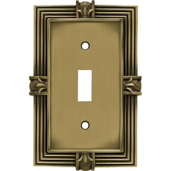 YANTONG Pineapple (1-Pack) Decorative Light Switch Cover Wall Plate Tumbled Antique Brass 1-Gang Toggle, Guards Electrical Outlet 64474