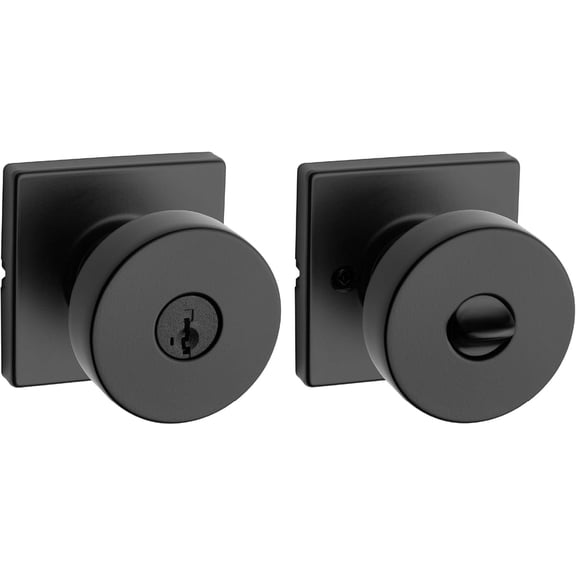 YANTONG Pismo Entry Door Knob with Lock and Key, Secure Keyed Handle Exterior, Front Entrance and Bedroom, Matte Black, Pick Resistant SmartKey Rekey Security and Microban