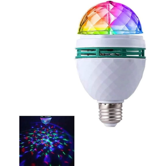 YANTONG Rotating LED Strobe Bulb RGB Multi Changing Color Crystal Stage Light, E27 AC 85-265V LED Fun Light Bulb Party Lights for Disco, Birthday Party Club Bar, Indoor Parties