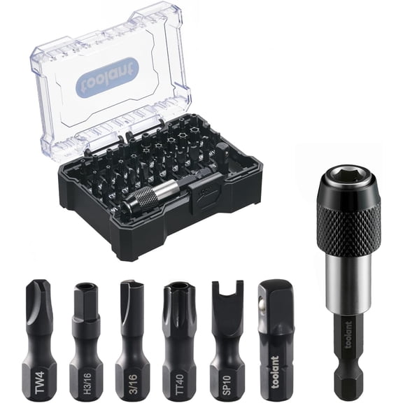 YANTONG Security Bit Set,32-Piece Screwdriver Bit Set With Torx, Hex,Triwing, Spanner for Tamper-Proof Screws,1/4 Inch Adapter and Release for Electric, Impact Drills
